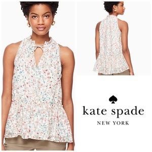 Kate Spade Mini Bloom Burnout Peplum Tank Top NWT